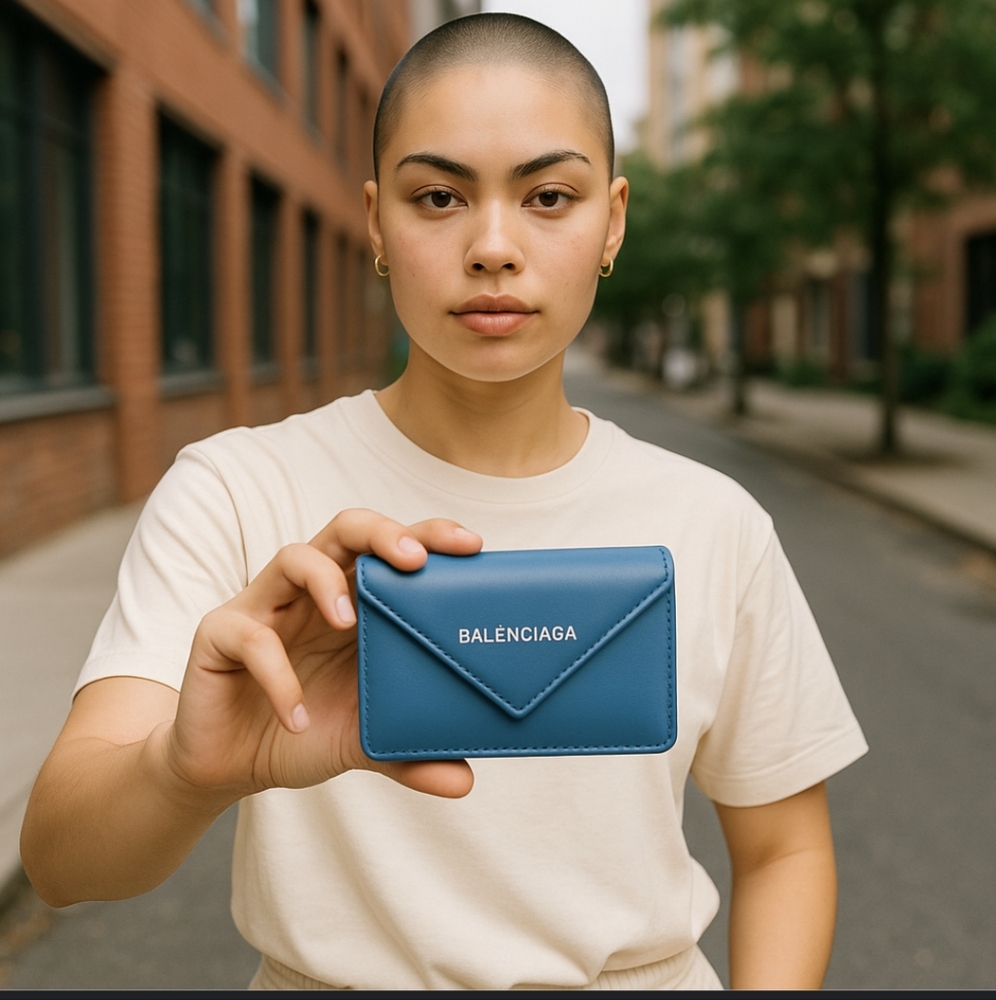 Balenciaga Blue Leather Small Wallet(Price Is Firm)